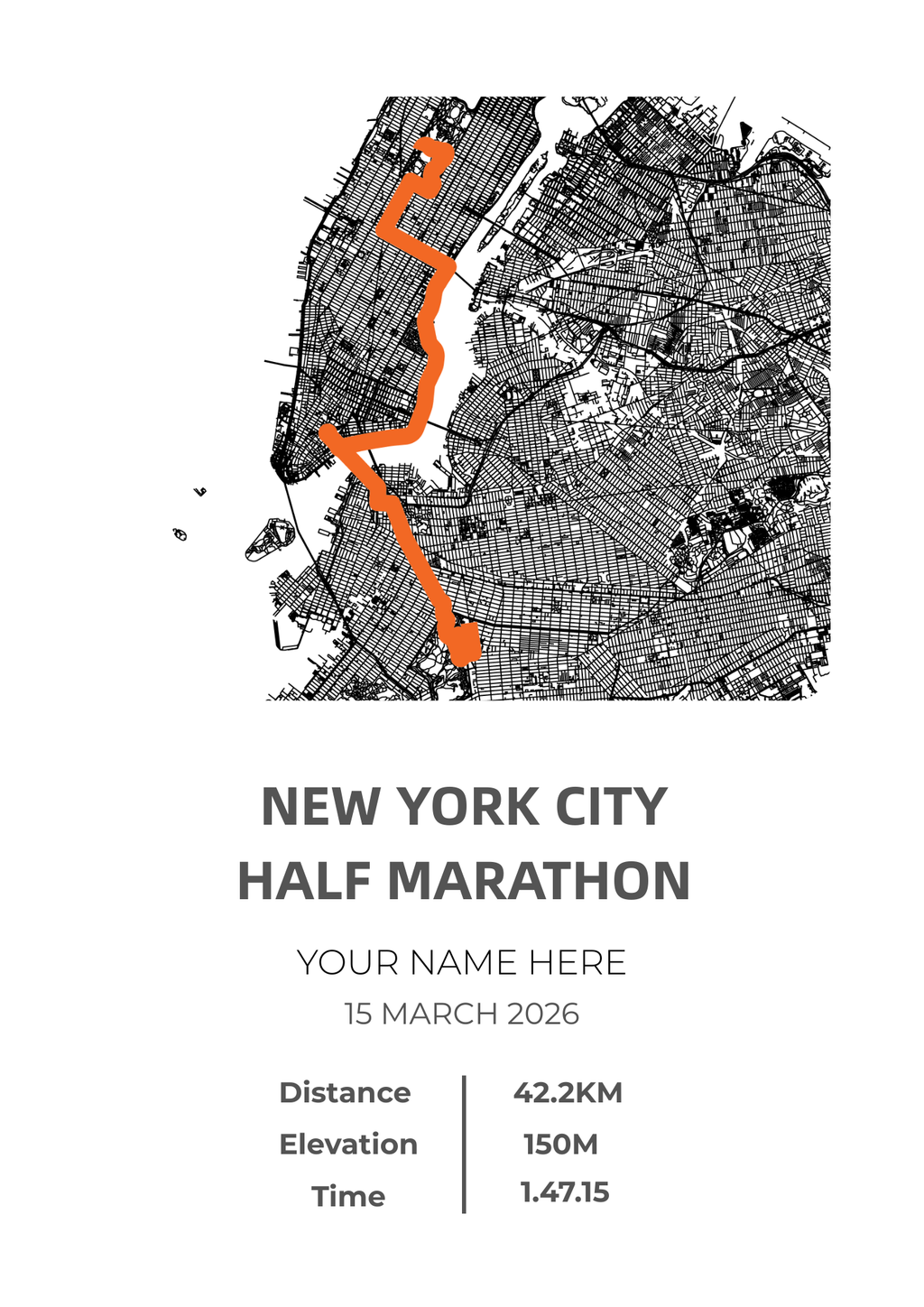 New York City Half Marathon 2026 (B&W)
