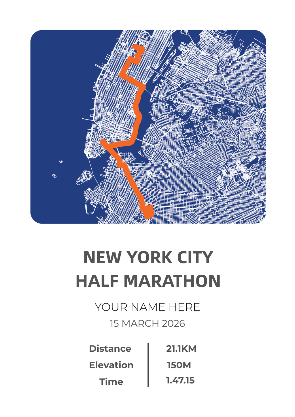 New York City Half Marathon 2026 (Color)